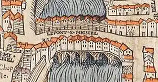 Le pont en 1550 sur le plan de Truschet et Hoyau.