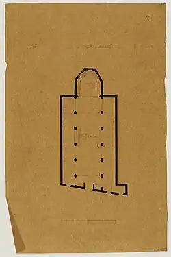 Plan de l'ancienne église dressé par Lèbe-Sigun en 1851.