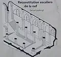 Plan de l'ancienne nef de Saint-Eutrope avec son jeu d'escaliers.