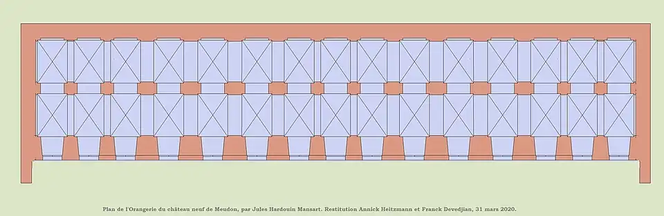 Restitution du plan de l'Orangerie du Château-Neuf.