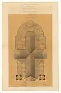 Plan des combles de la cathédrale de La Rochelle (1883).