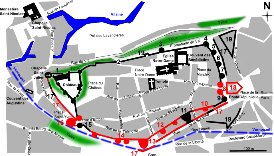 Le ruisseau est entièrement canalisé dans le sous-sol du centre-ville.