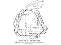 Vue en plan du dolmen de l'Hôtel-Dieu réalisée par Coutil en 1898 et publié en 1909