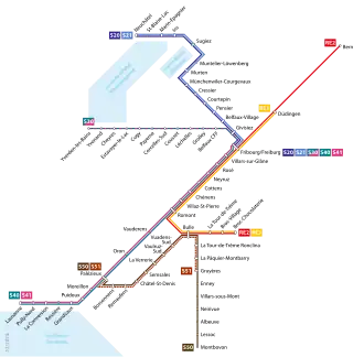 Image illustrative de l’article Réseau express régional fribourgeois