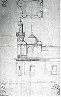 Plan et élévation du minaret.