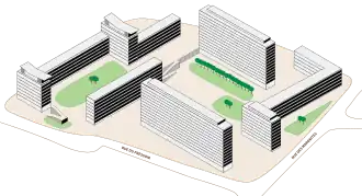 Représentation isométrique simplifiée du Pressoir