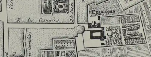La rue et le couvent des capucins en 1775