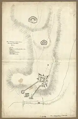 Plan anglais du Fort George et de ses redoutes publié vers 1770.