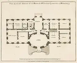 Plan du rez-de-chaussée du château-neuf de Montmorency, Mariette, vers 1730.