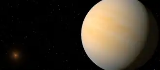 L'étoile Gamma Cephei B et Gamma Cephei Ab (Tadmor), vues dans Célestia.