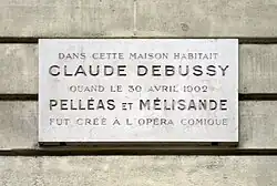 No&nbsp;58 : Plaque commémorative de Claude Debussy