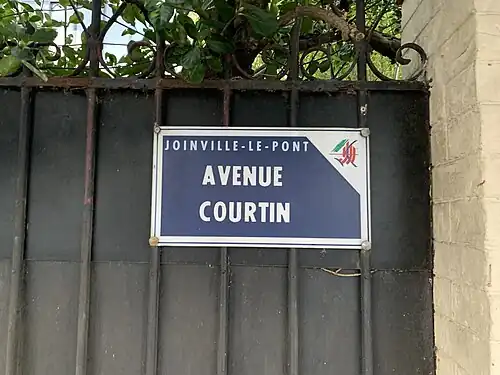Plaque de l’avenue Courtin