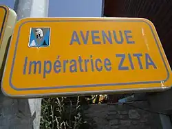 Plaque Avenue Impératrice Zita