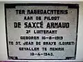 Plaque en mémoire d'Arnaud à Hemrik.
