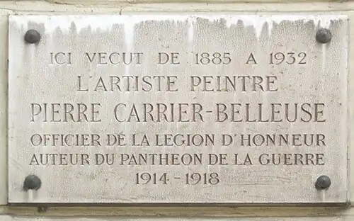 No&nbsp;31 : plaque commémorative.