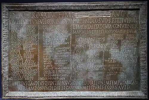 Plaque en bronze du mithréum de Virunum (fac-similé).