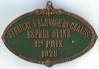 concours d'élevage de 1928, espèce ovine, 1er&nbsp;prix
