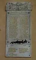 plaque des morts dans l'église
