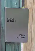 Plaque Hersz Lerder