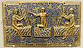 Émail champlevé de Limoges, plaque représentant une scène de la Résurrection, conservée au Victoria and Albert Museum à Londres, datant de 1250 environ.