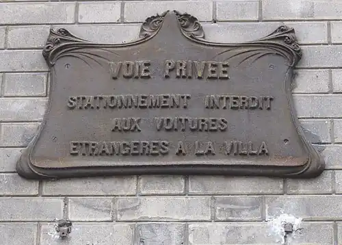Plaque "Voie privée".