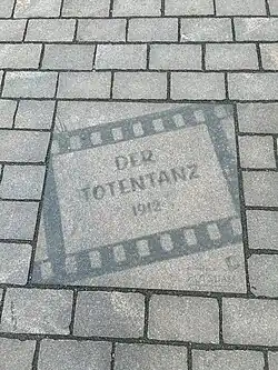 Plaque du film Der Totentanz 1912, Potsdam, Brandenburger Straße.