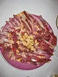 Assiette de jambon de Valle de los Pedroches. Produit phare de la gastronomie locale.
