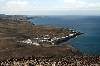 Vue de Playa Quemada depuis les hauteurs de Los Ajaches