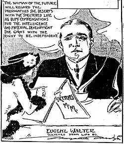 Avec le dramaturge Eugene Walter, le 15 janvier 1911.