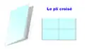 Le pli croisé est utilisé pour réaliser le pliage d'une brochure de plusieurs pages.