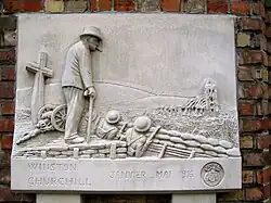 Plaque commémorative de la commande de W. Churchill en 1916.