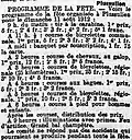 Plussulien : le programme de la fête locale du 11 août 1912 (journal L'Ouest-Éclair).