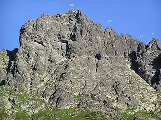 Vue de la face polonaise du Nižný Žabí štít (noté ŻSzN).