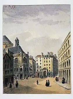 Vue de la pointe Saint-Eustache avec la fontaine en 1810.