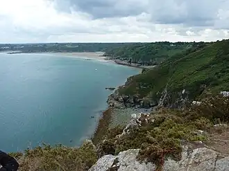Plage du Palus depuis la pointe de Plouha.