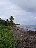 La pointe de la rivière à Goyave vue par la plage de Sainte-Claire.