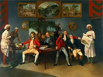 Antoine-Louis Polier, Johann Zoffany, Claude Martin et John Wombwell