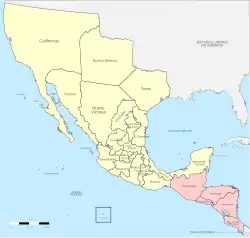 Carte du Mexique en 1821