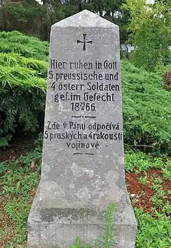 Monument aux morts au combat du 29 juin 1866 à Ohařice.