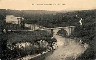 Vue du pont Carnot vers 1910 (à gauche le département de l'Ain et à droite celui de la Haute-Savoie, d'où a été prise la photographie).
