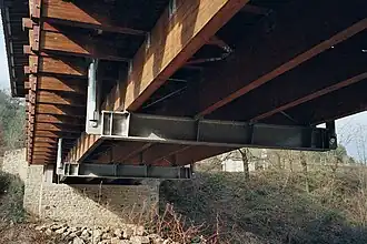 Tablier du pont couvert de Saint-Gervais-sous-Meymont.
