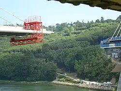 L'avancement de la construction du tablier le 17 juin 2010.