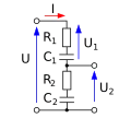 Pont diviseur de tension résistif capacitif