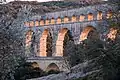 Pont du Gard au crépuscule.