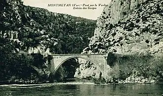 Pont de Montmeyan-Quinson du XIIe&nbsp;siècle, 1910.