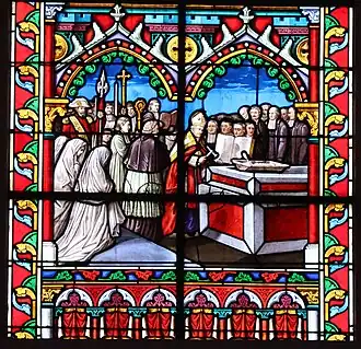 Pose de la première pierre le 17 juin 1873 par Casimir Wicart.