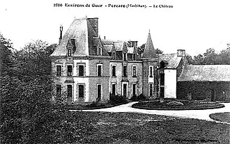 Le château de Porcaro au début du XXe&nbsp;siècle (carte postale).