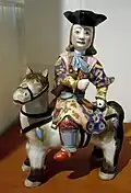 Européen à cheval, porcelaine de la première moitié du XVIIIe&nbsp;siècle : pièce pour l'exportation