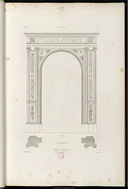 Porte initiale du passage sur le boulevard Montmartre (L. Normand, 1857)