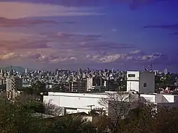  Ville de Porto Alegre (paysage urbain dense) vue depuis une colline boisée